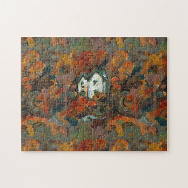 Puzzle Maison Blanche et arbres d'automne (Horizontal)