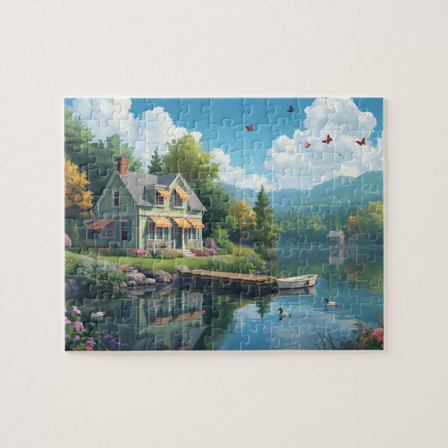 Puzzle Maison de bord de lac Cottage de Front de Mer Cana (Horizontal)