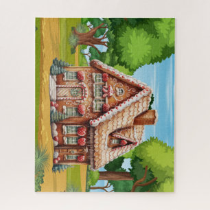 Puzzle Maison de pain d'épices mignonne dans les bois