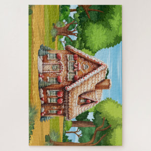 Puzzle Maison de pain d'épices mignonne dans les bois