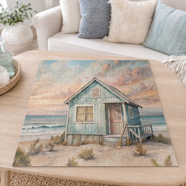 Puzzle Maison de plage Cottage côtier cosy Aquarelle  (Créateur téléchargé)