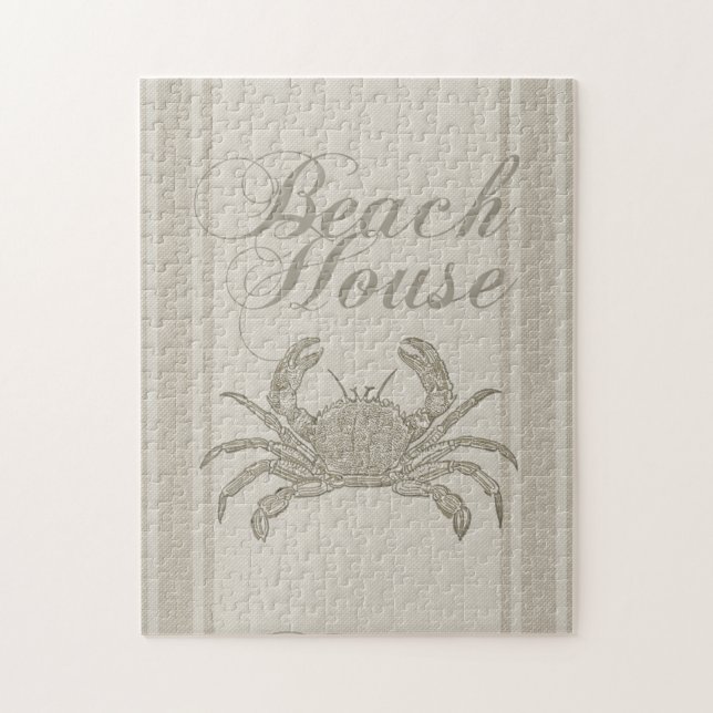 Puzzle Maison de plage crabe rivage côtier vintage (Vertical)