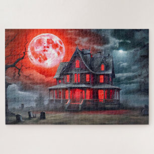 Puzzle Maison Hantée Effrayante Au Clair De Lune