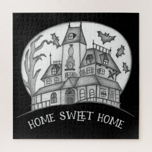 Puzzle Maison hantée et chauves-souris Halloween