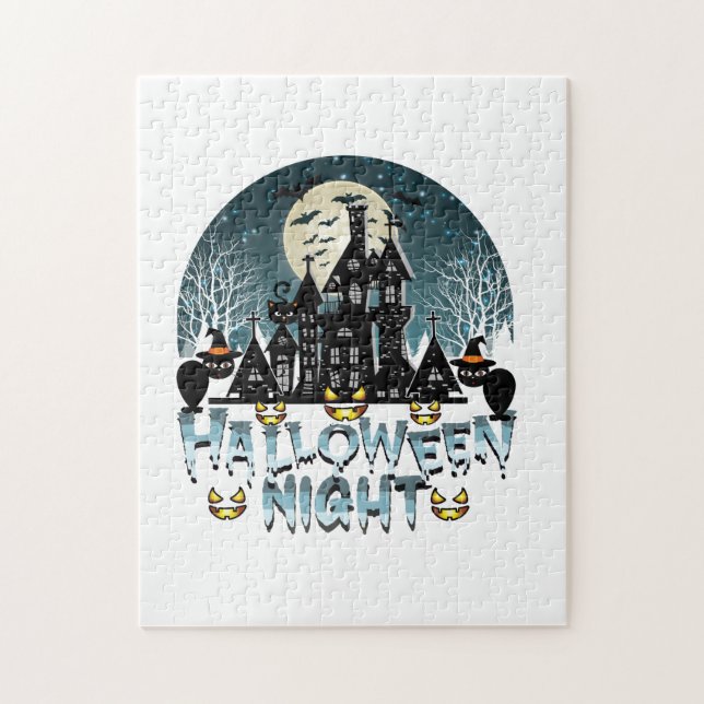 Puzzle Maison hantée, Soirée d'Halloween effrayante (Vertical)