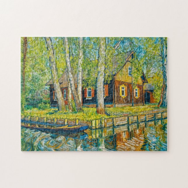 Puzzle Maison impressionniste de Spreewald au bord d'un c (Horizontal)