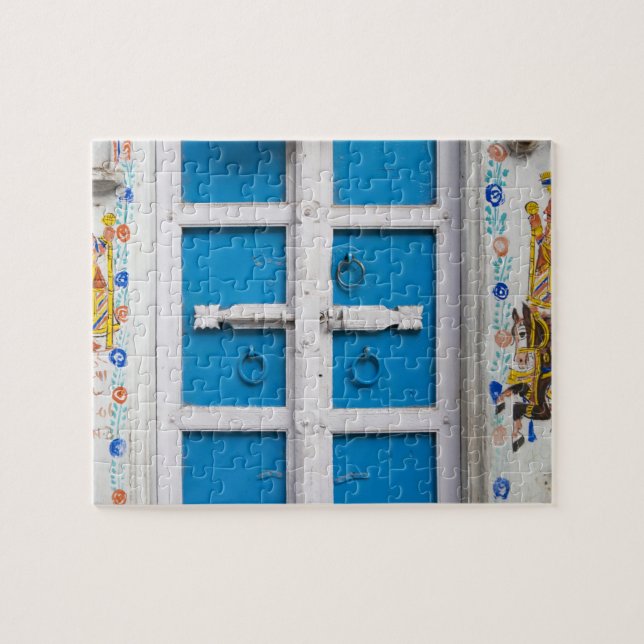 Puzzle Maison peinte en bleu, Udaipur, Rajasthan, Inde (Horizontal)