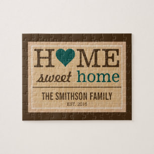 Puzzle Maison personnalisée Sweet Home Affiche de bienven