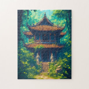 Puzzle Maison thaïlandaise ensoleillée dans une jungle lu