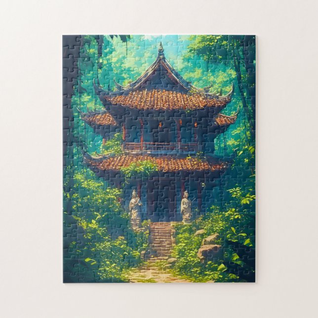 Puzzle Maison thaïlandaise ensoleillée dans une jungle lu (Vertical)