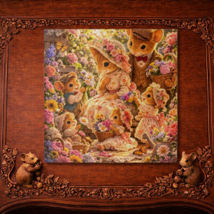 Puzzle Maisonnette de famille de souris victorienne Jardi