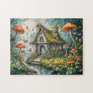 Puzzle Maisonnette Fantaisiste au Bord d'un Ruisseau avec