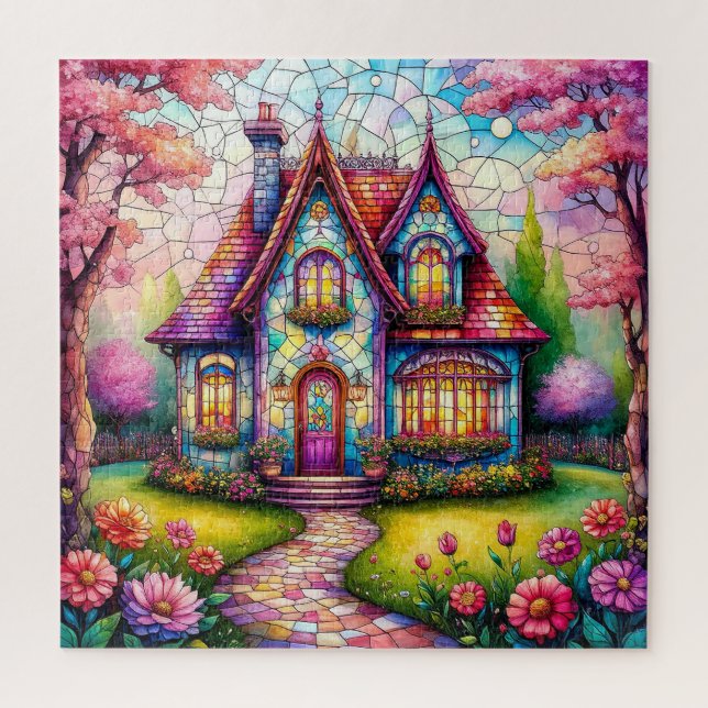 Puzzle Maisonnette Fantaisiste Avec Jardin De Fleurs Vibr (Vertical)