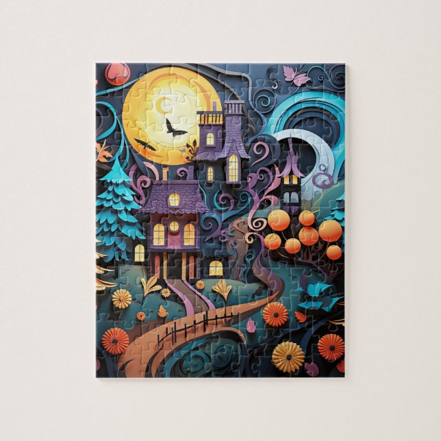 Puzzle Maisons de Trick Or Treat pour Halloween (Vertical)