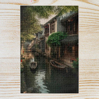 Puzzle Maisons sur un canal à Lijiang