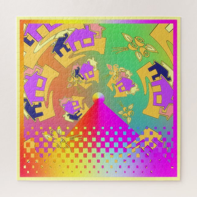 Puzzle Maisons tout autour  (Vertical)