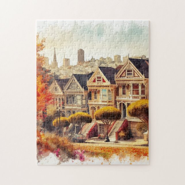 Puzzle Maisons victoriennes en rangée à San Francisco en  (Vertical)