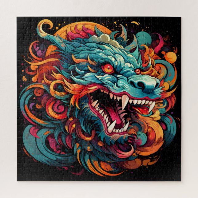 Puzzle Majesté du Dragon Oriental Moderne (Vertical)