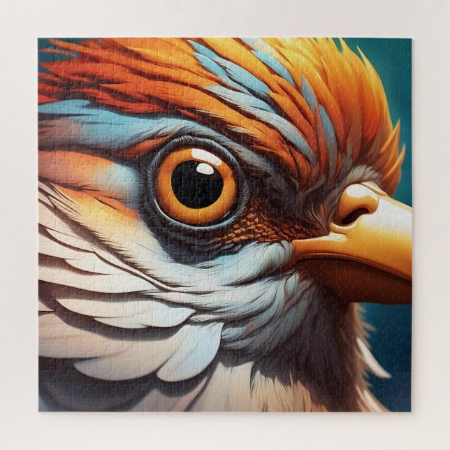 Puzzle Majestic Fiery Bird Portrait - Intense Close-Up (Vertical)