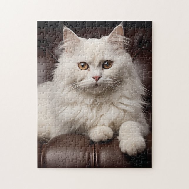 Puzzle Majestic white cat (Vertical)