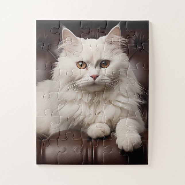 Puzzle Majestic white cat (Vertical)