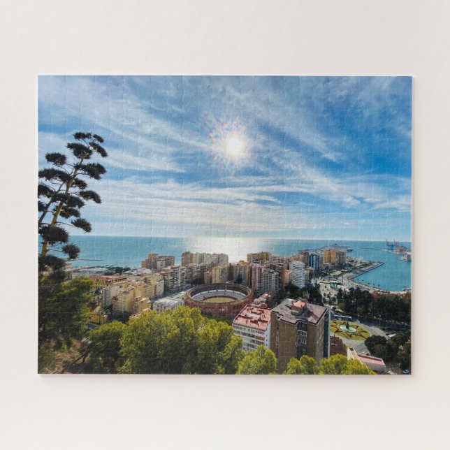Puzzle Malaga, Espagne (avec vue sur la ville et la côte) (Horizontal)