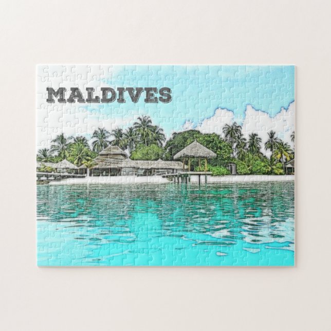 Puzzle Maldives personnalisées (Horizontal)