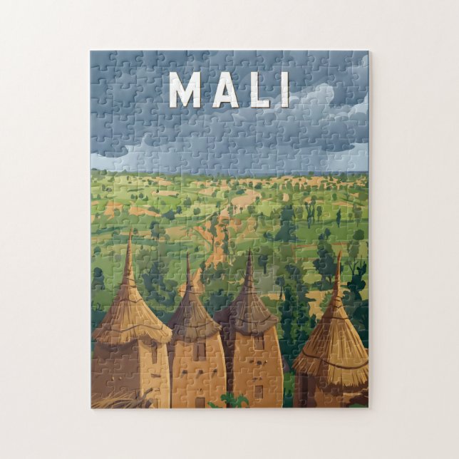 Puzzle Mali Illustration Voyage Art Vintage (Vertical)