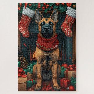 Puzzle Malinois Belge Avec Cheminée Cadeaux De Noël