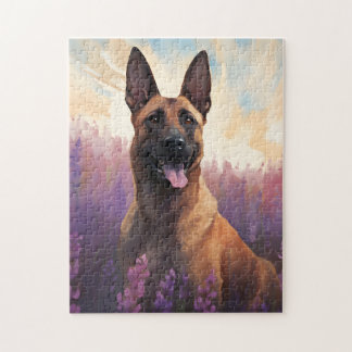 Puzzle Malinois belge en Lavender champ