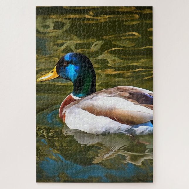 Puzzle Mallard Duck Portrait Artistique (Vertical)
