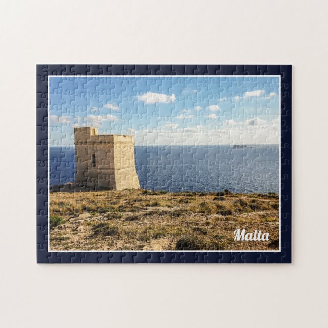 Puzzle Malta Tal Hamrija Tower And Filfla Island (Horizontal)