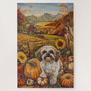 Puzzle Malti Tzu Chien Moisson d'automne Thankgiving