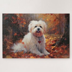 Puzzle Malti Tzu dans les feuilles d'automne tombent insp