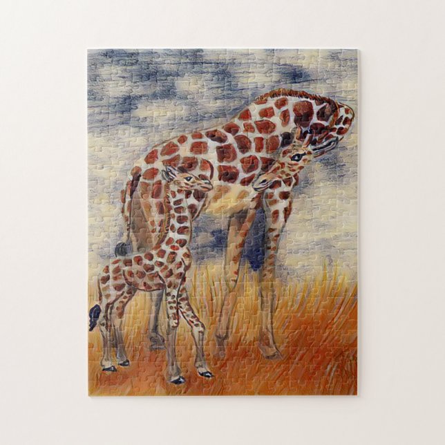 Puzzle Mama Giraffe 🦒 Et Bébé (Vertical)