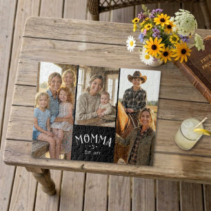Puzzle Maman a établi le nombre d'enfants Chic Noir 3 Pho