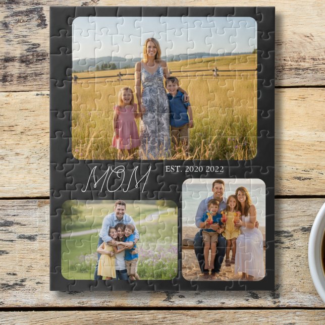 Puzzle Maman a établi un script moderne noir 3 Photo (Créateur téléchargé)