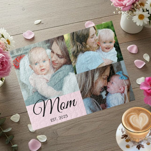 Puzzle Maman a établi un script noir 3 Photo Cadeau (Créateur téléchargé)