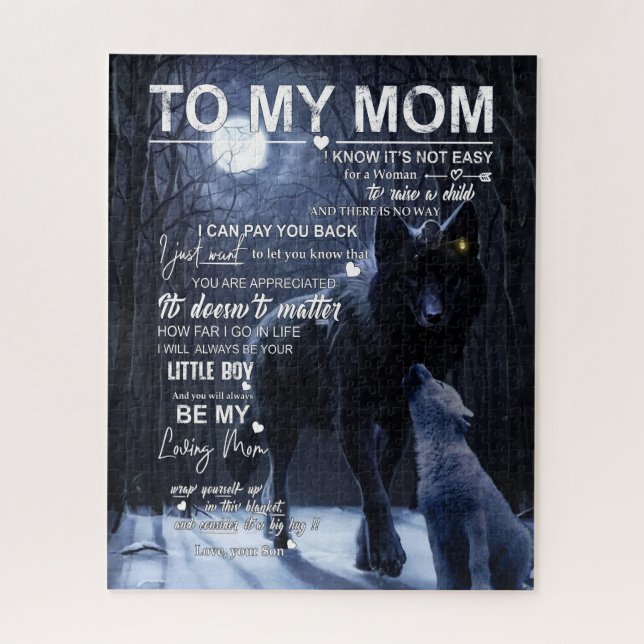 Puzzle Maman Cadeaux | Lettre À Ma Mère Amour Du Fils (Vertical)