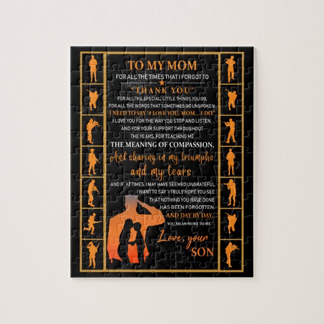 Puzzle Maman Cadeaux | Lettre À Ma Mère Amour Du Fils (Vertical)
