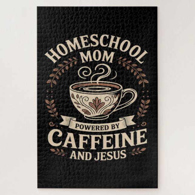 Puzzle Maman école à la maison alimentée par la caféine e (Vertical)