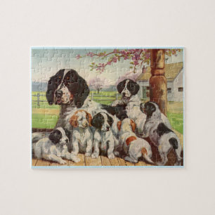 Puzzle maman et chiots de springer spaniel