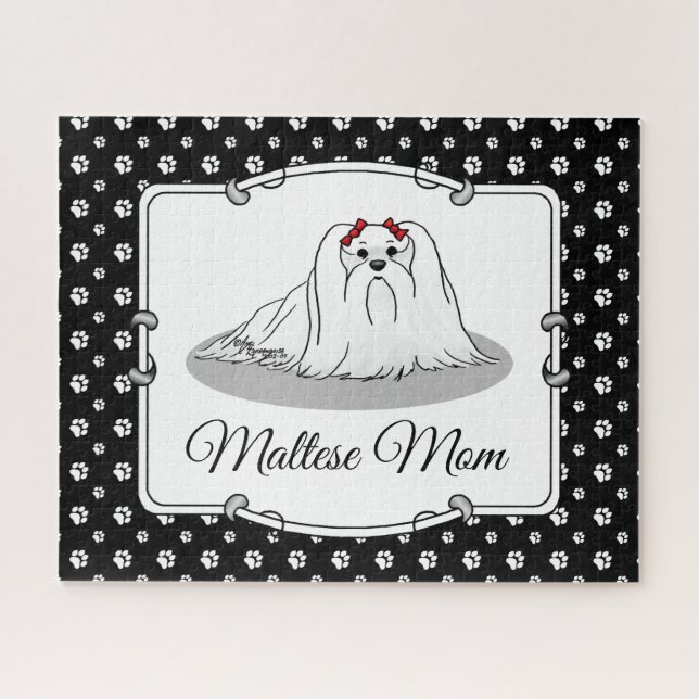 Puzzle Maman maltaise - Mignonne Chien race Maman Cartogr (Horizontal)