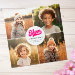 Puzzle Maman nous t'aimons coeur photo noms mère jour<br><div class="desc">Jigsaw puzzle avec quatre photos personnalisées et le texte "Maman,  on t'aime" flanqué de petits coeurs roses chauds avec les noms des enfants ci-dessous.</div>