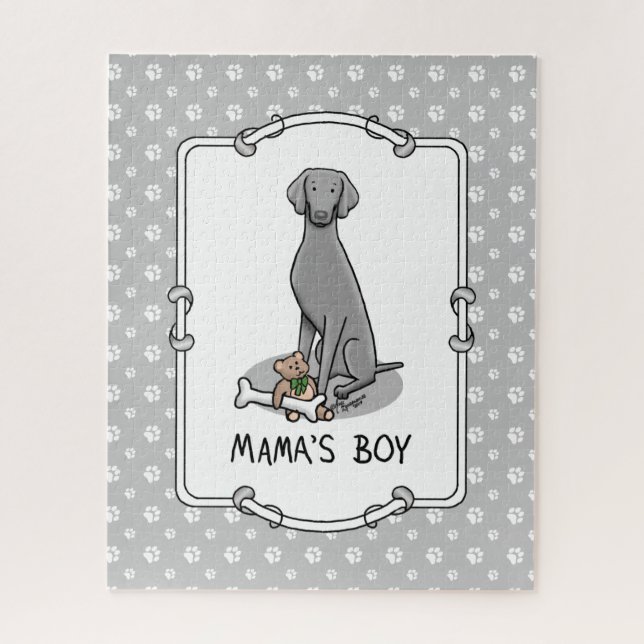 Puzzle Mama's Boy Weimaraner (gris 1) jouets chien maman  (Vertical)