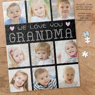 Puzzle Mamie 9 Collage de Photos Cœurs Couleurs Personnal