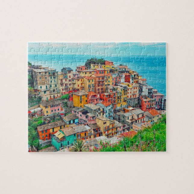 Puzzle Manarola Cinque Terre Italie Peinture côtière (Horizontal)