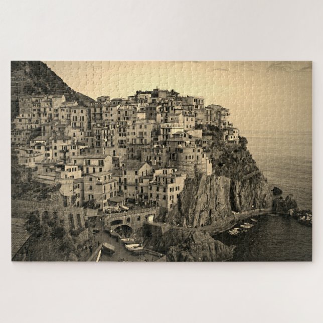Puzzle Manarola en Sepia Tones - Italie - 20x30 - 1014 pc (Horizontal)
