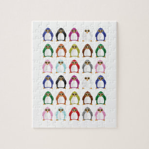 Puzzle Manchot coloré à motif amusant et fantaisiste et m