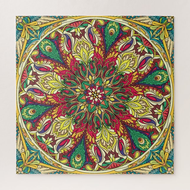 Puzzle Mandala Bandana : Conception Vintage Sans Couche. (Vertical)